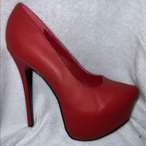 Redhot RED ultra-high heels! Size 9.5